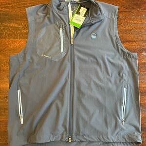 Men's Gray Vest Golf Wind Breaker XL New